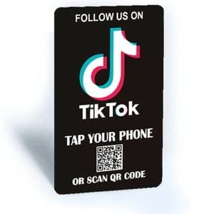 Tap and Share Contactless Sharing Smart NFC 'Follow Us on TikTok' Connect Card + QR code