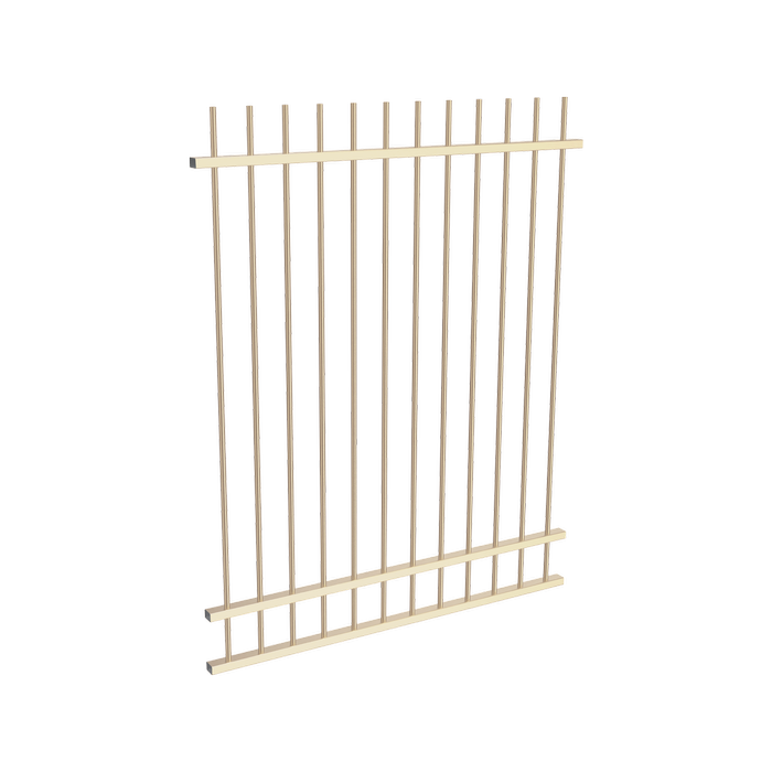 ProtectorAl 350 - 1200 x 1500mm Primrose Aluminium Picket Top Pool Fence Panel With Mid Rail