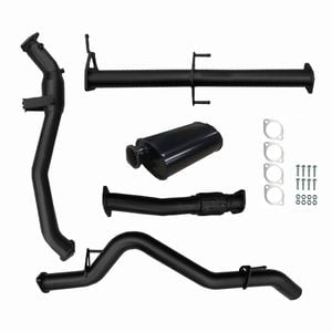 Ignite Exhausts Turbo Back For Mitsubishi Mq Triton 2.4l 3" Cat & Muffler Black Aluminised Steel