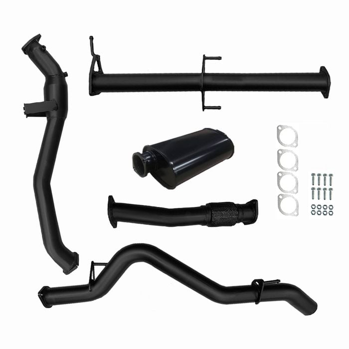 Ignite Exhausts Turbo Back For Mitsubishi Mq Triton 2.4l 3" Cat & Muffler Black Aluminised Steel