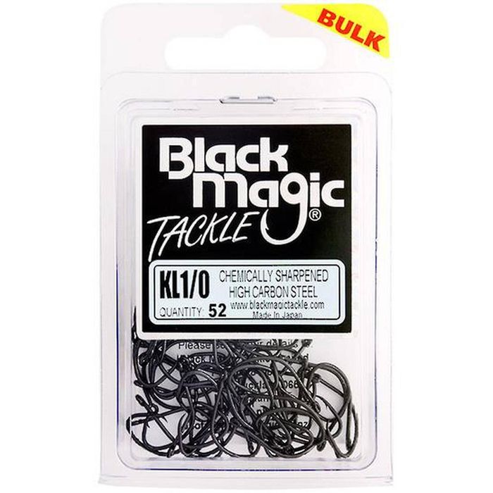 Black Magic KL Black Fishing Hook Large Bulk Pack 1/0
