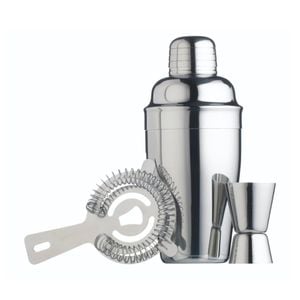 3pc Barcraft Cocktail Making Set W/ Recipe Booklet Stainless Steel