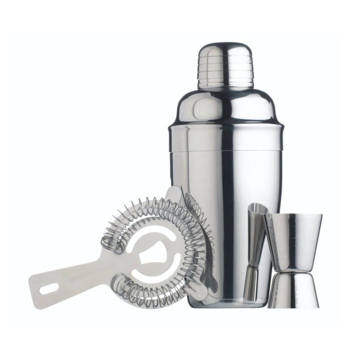 3pc Barcraft Cocktail Making Set W/ Recipe Booklet Stainless Steel