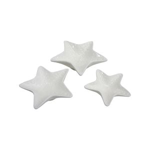 3pc Ceramic 13.5/16.5/20cm Starfish Plate Set Home Decor - White