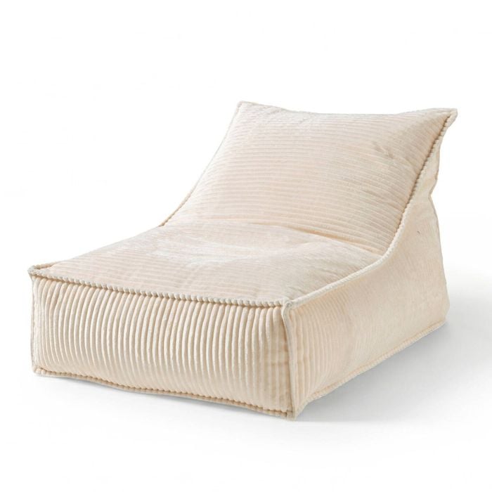 Cadence & Co. Wilde Ribbed Luxe Fleece Bean Bag Lounge Cover Vanilla Cream