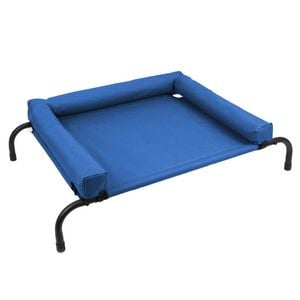 Paws & Claws Elevated Bolster Pet Bed 90x60x23cm - Blue