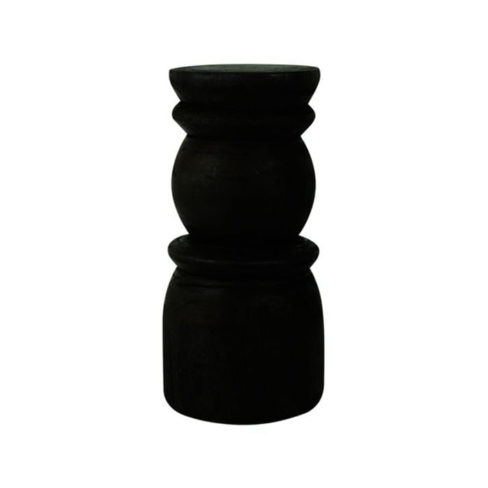 Maine & Crawford Kadek 30cm Wood Taper Stick Candle Holder - Black Wood