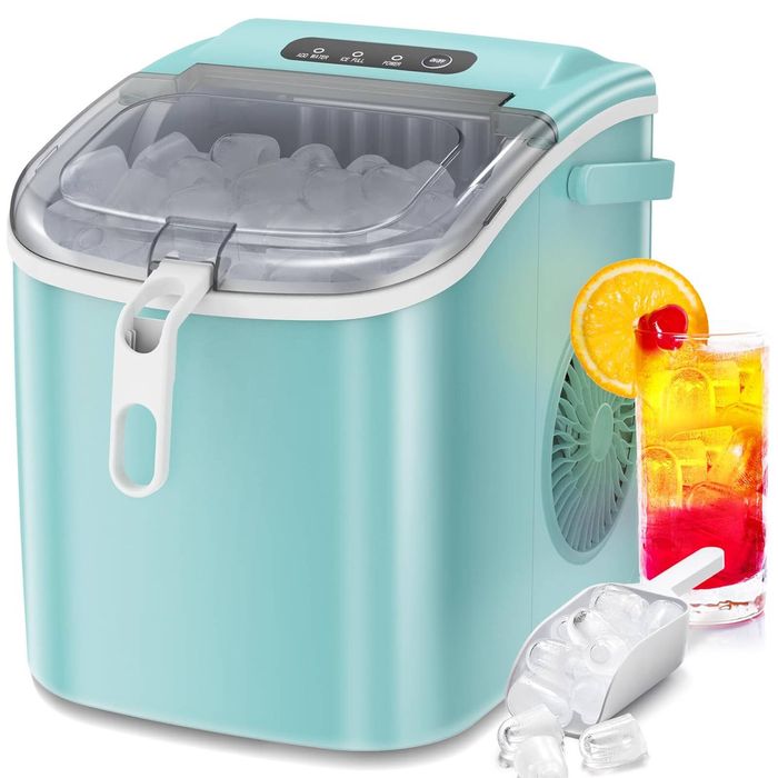 YOPOWER 12kg Green Ice Maker with Handle