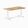 Desky Dual Sit To Stand Acacia Hardwood Desk 150x75cm Matte Black Frame