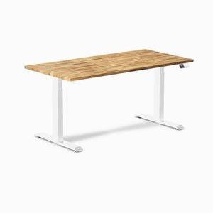 Desky Dual Sit to Stand Acacia Hardwood Desk 150x75cm Matte Black Frame