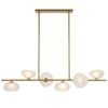 Telbix Zecca Contemporary Pendant Hanging Lamp Light Metal Glass Antique Gold Frost Frosted