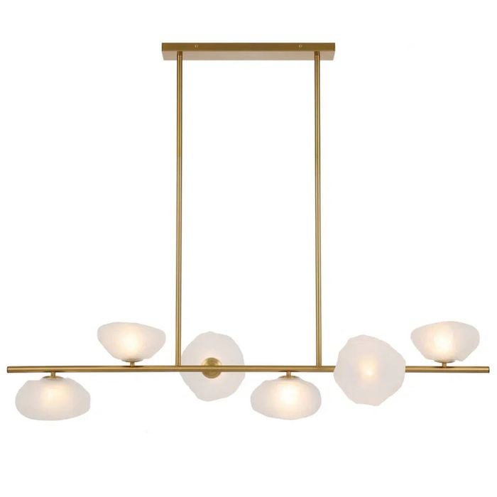 Telbix Zecca Contemporary Pendant Hanging Lamp Light Metal Glass Antique Gold Frost Frosted