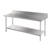 Vogue Premium Stainless Steel Prep Table With Splashback And Undershelf 1800x600x900mm