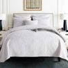 100% Cotton Lightly Quilted Embroidery Coverlet Set Palazzo White King