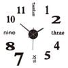 Catzon Modern Diy Wall Clock Silent Battery Operated-black