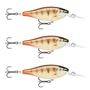3x Rapala 5.5cm Shad Rap Elite (Floating) Fishing Lures - Gilded Copper Perch