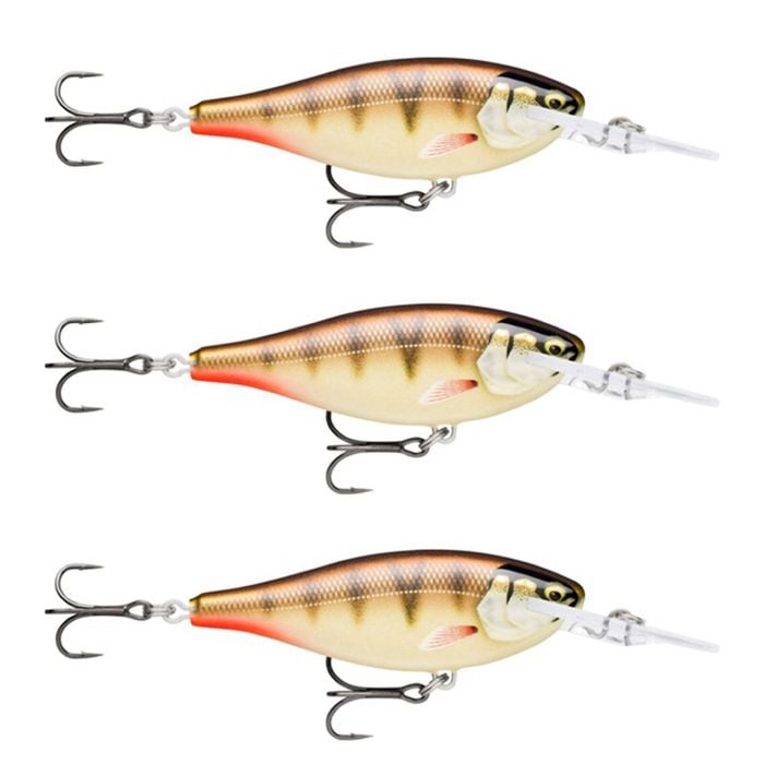 3x Rapala 5.5cm Shad Rap Elite (Floating) Fishing Lures - Gilded Copper Perch