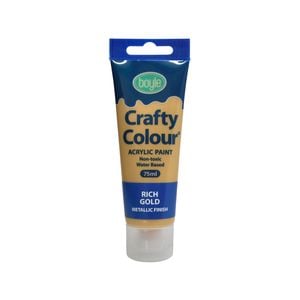 Boyle 75ml Rich Gold Metallic Crafty Colour Acrylic Paint