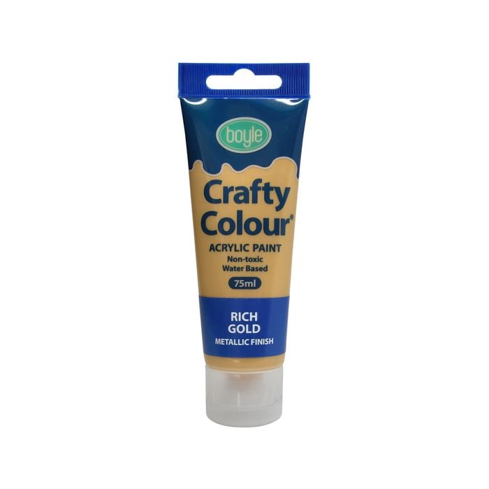 Boyle 75ml Rich Gold Metallic Crafty Colour Acrylic Paint