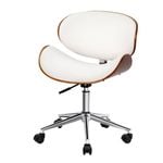 Artiss White PU Leather & Wood Office Chair