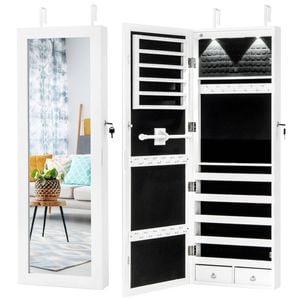 Costway Jewellery Cabinet Door Wall Mounted Led Lights