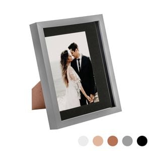 Nicola Spring Acrylic 3D Box Photo Frame with 5" x 7" Mount - 8" x 10"  - Grey