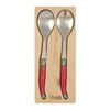 2pc Laguiole Etiquette 28cm Stainless Steel Salad Fork & Spoon - Multicolour