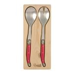 2pc Laguiole Etiquette 28cm Stainless Steel Salad Fork & Spoon - Multicolour