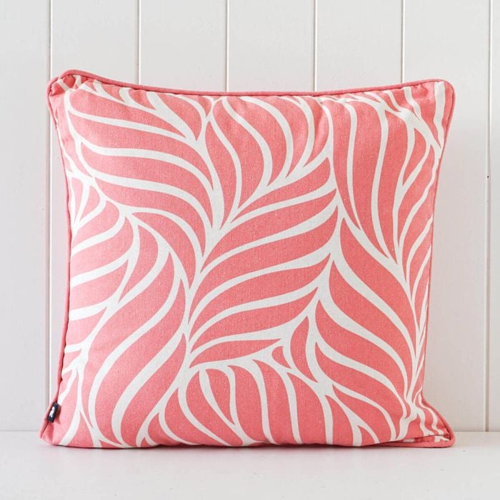 Rayell Indoor Square Cushion Printed Leaf Love Tangerine 45x45cm