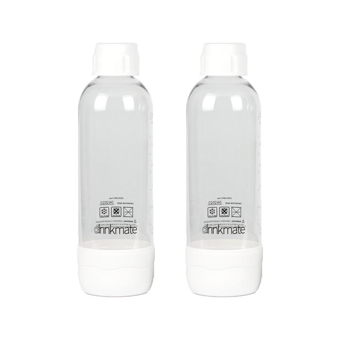 Drinkmate 1 Litre Bottles - Twin Pack White