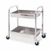 SOGA 2 Tier 95x50x95cm Stainless Steel Kitchen Trolley