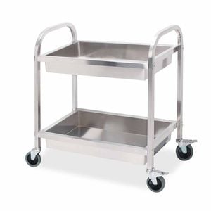 SOGA 2 Tier 95x50x95cm Stainless Steel Kitchen Trolley