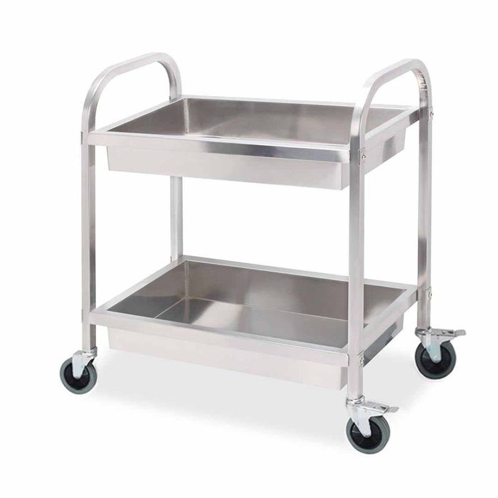 SOGA 2 Tier 95x50x95cm Stainless Steel Kitchen Trolley