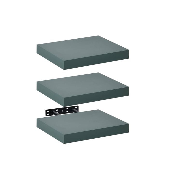 Takara Seiso Floating Wall Shelves Display Rack (set Of 3) Small 30cm Green