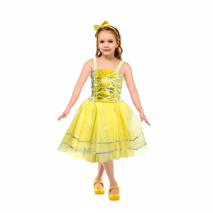 More Than Party Kids Princess Dress Fitted Bodice Flared Skirt Costume Yellow