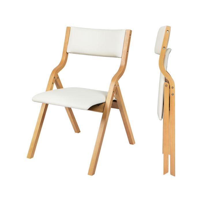 Levede 2x Dining Chairs Foldable Pu Leather Kitchen Chair Lounge Room Vintage