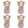 4PK Urban Rosie Girl Standing Christmas Decoration 19cm Pink/Gold