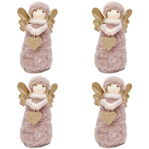 4PK Urban Rosie Girl Standing Christmas Decoration 19cm Pink/Gold