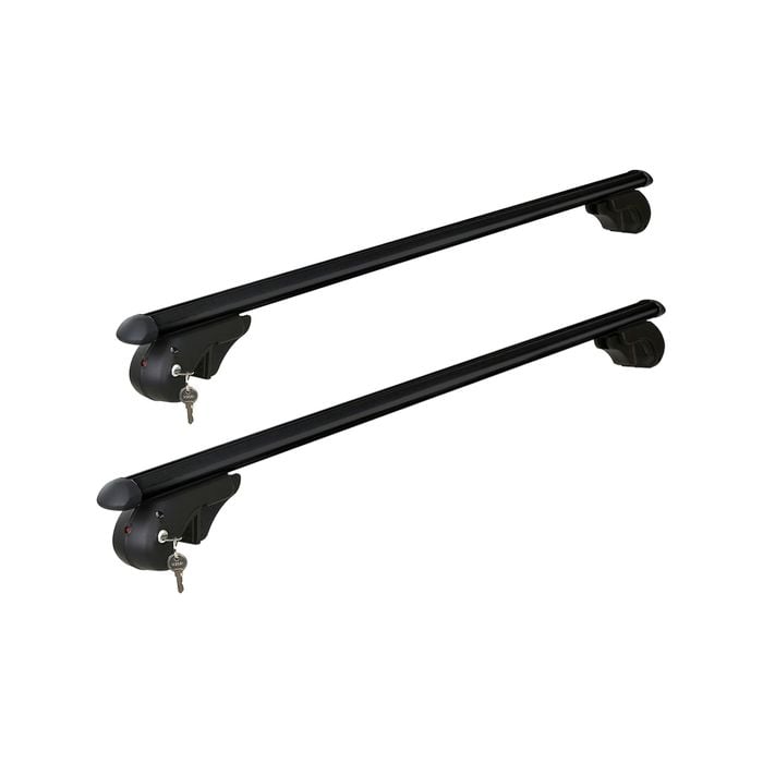 Universal Car Roof Rack 1200mm Aluminium Black Adjustable 90kgs