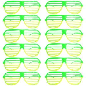 12x Green and Gold Lined Party Glasses – Australia Day & Sports Event Accessories