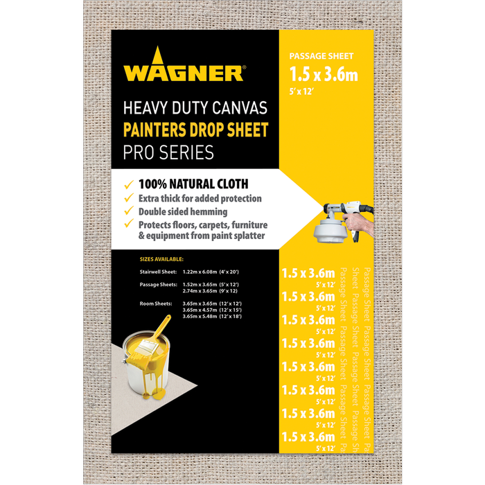 Wagner 1.5 x 3.6m Heavy Duty Canvas Drop Sheet