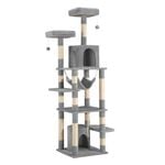 Petzly Cat Tree Tower Scratching Post Scratcher Condo 180cm Beige/Dark Grey/Grey