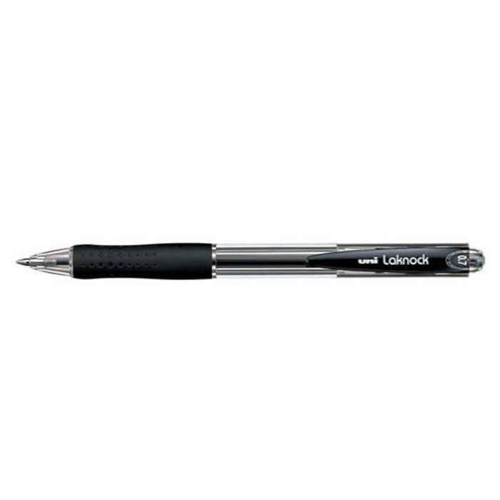 Uni Laknock Retractable Ballpoint Pen 12pcs (Medium) (Black)