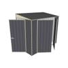 Build-a-Shed 1.2 x 2.3 x 2.0m Tunnel Shed Tunnel Hinged Door Plus Double Hinged Side Door - Grey