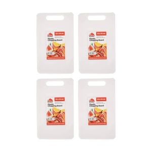 4PK Culinary Kitchen Plastic Rectangular Chopping Board 33x20cm White