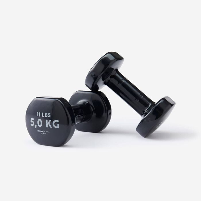Decathlon - 5 Kg Fitness Dumbbells Twin-pack, Partially Recycled Cast Iron - Black - 2*5kg