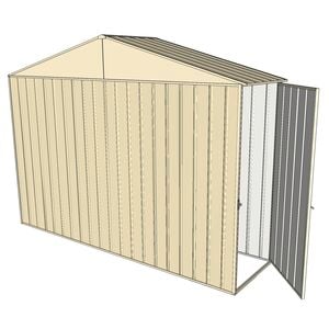 Build-a-Shed 3.0 x 0.8 x 2.3m Gable Single Hinged Side Door Shed - Cream