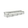 Foret 4 Seater Sofa Modular Arm Seat Tufted Velvet Lounge Couch Chaise Beige