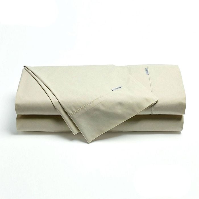 Bianca 300TC Heston Cotton Percale Sheet Set Stone Double