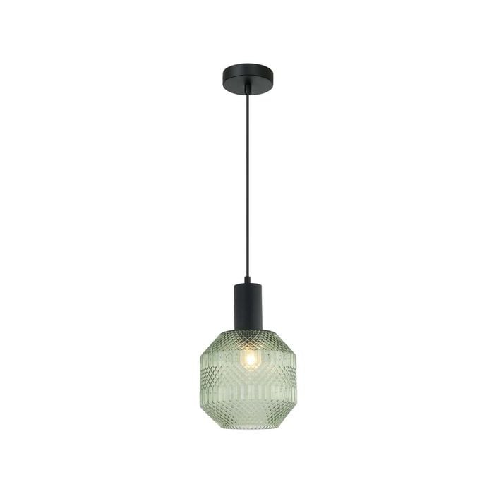 CLA Lighting MARACA Interior Glass Jar With Quadrilateral Segment Pendant Light- Green